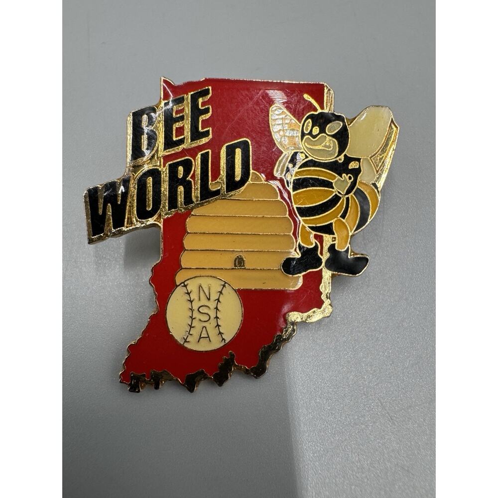 Vintage Bee World NSA Softball Lapel Pin
